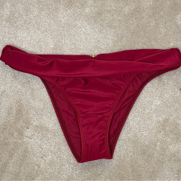 Vix Paula Hermanny Other - VIX Paula Hermanny Bia Red Bikini Bottoms Womens Brazilian Size L
